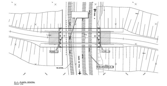 Dos puentes mixtos de carretera sobre la plataforma de FF.CC. en Nava y Pola de Siero 1